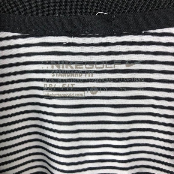 Nike Men's Black & White MLB Victory Mini Stripe Polo -XL - Picture 2 of 5